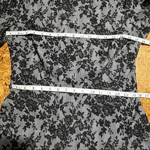 Lauren Ralph Lauren Houndstooth Plaid Floral Dress Sz 10 - Picture 13 of 13